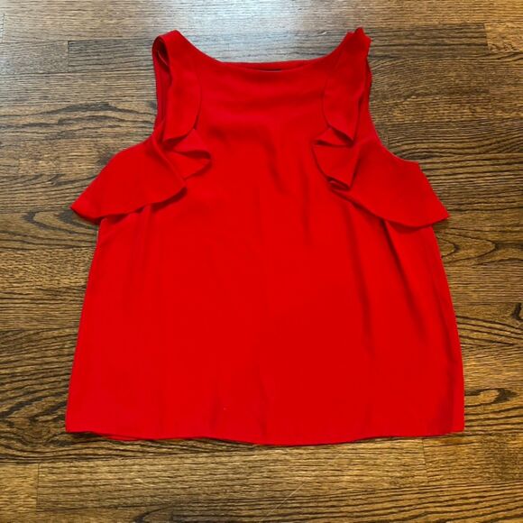 Banana Republic Flutter Sleeve Top Blouse Ultra Red Small - Picture 4 of 7